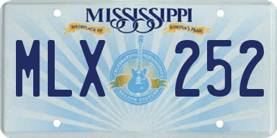 MS license plate MLX252