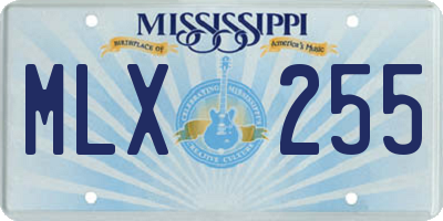 MS license plate MLX255