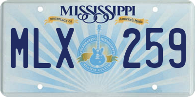 MS license plate MLX259
