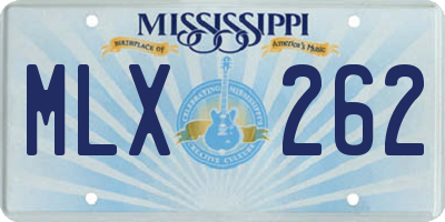 MS license plate MLX262