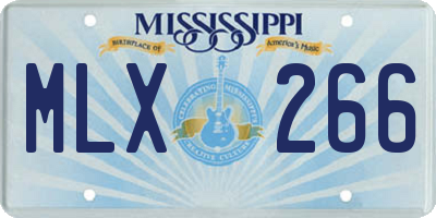 MS license plate MLX266