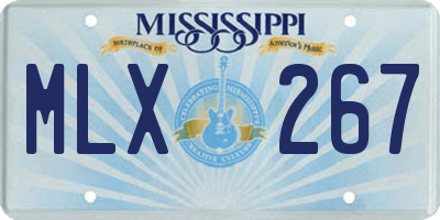 MS license plate MLX267