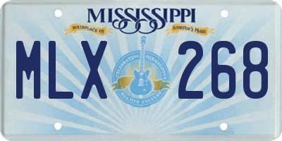 MS license plate MLX268