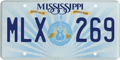 MS license plate MLX269