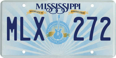 MS license plate MLX272