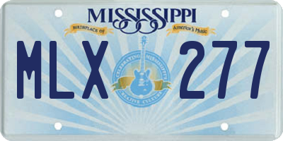 MS license plate MLX277