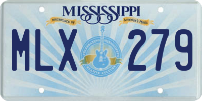 MS license plate MLX279
