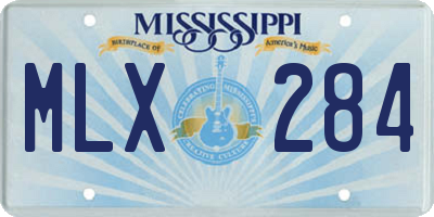 MS license plate MLX284