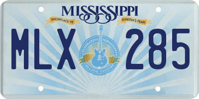 MS license plate MLX285