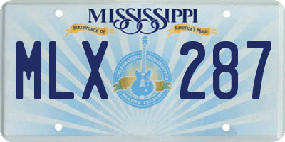 MS license plate MLX287