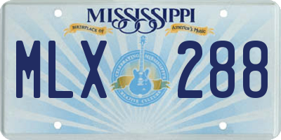 MS license plate MLX288