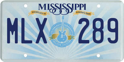 MS license plate MLX289