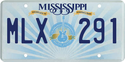 MS license plate MLX291
