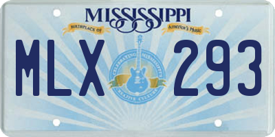 MS license plate MLX293