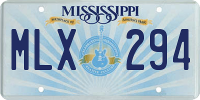 MS license plate MLX294