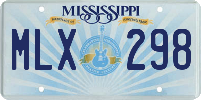 MS license plate MLX298