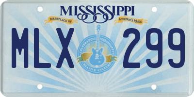 MS license plate MLX299