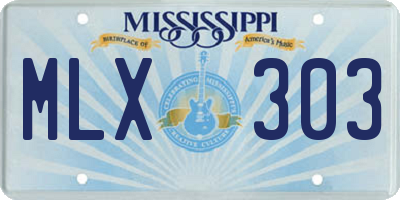 MS license plate MLX303