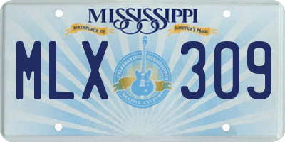 MS license plate MLX309