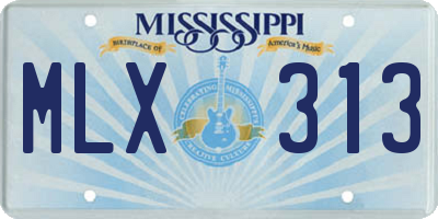 MS license plate MLX313