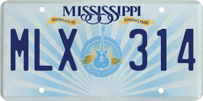 MS license plate MLX314