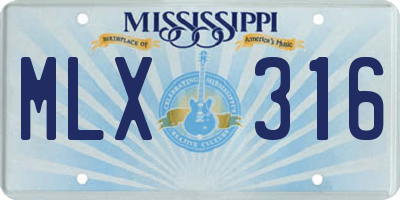 MS license plate MLX316