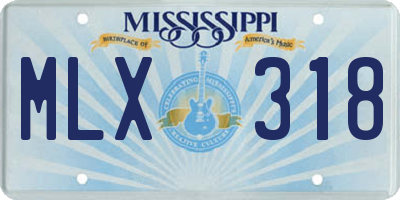 MS license plate MLX318