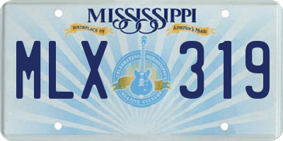 MS license plate MLX319