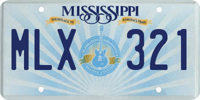 MS license plate MLX321