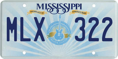 MS license plate MLX322