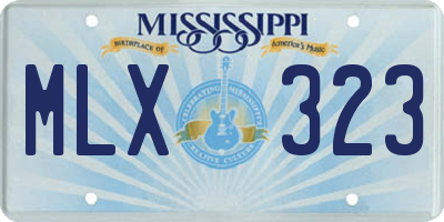 MS license plate MLX323