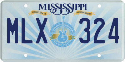 MS license plate MLX324