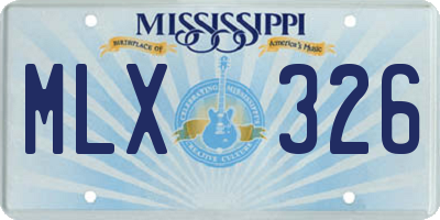 MS license plate MLX326