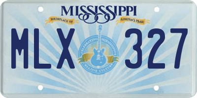 MS license plate MLX327