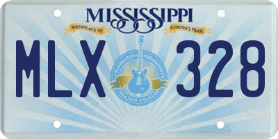 MS license plate MLX328