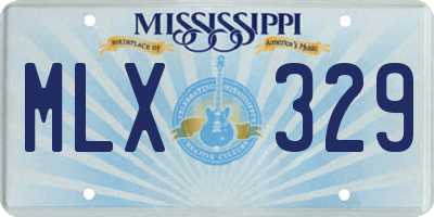 MS license plate MLX329