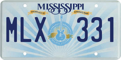 MS license plate MLX331