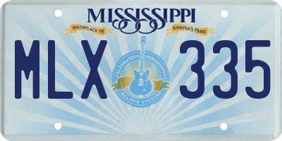 MS license plate MLX335