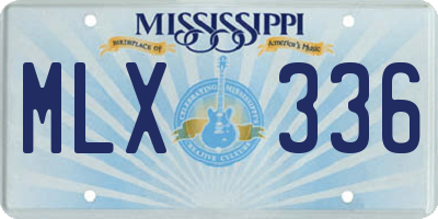 MS license plate MLX336