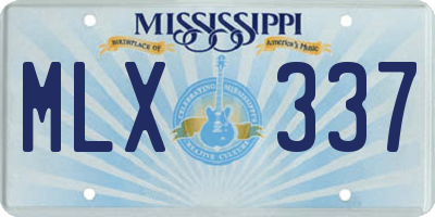 MS license plate MLX337