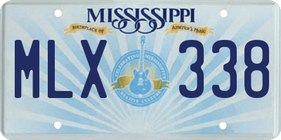MS license plate MLX338