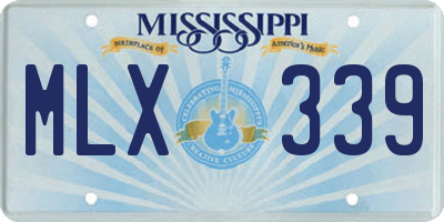 MS license plate MLX339