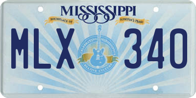 MS license plate MLX340