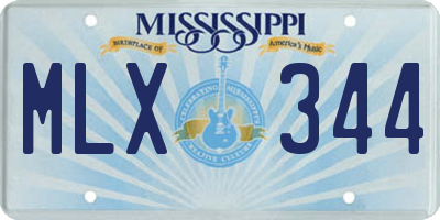 MS license plate MLX344