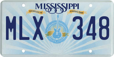 MS license plate MLX348
