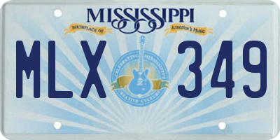 MS license plate MLX349