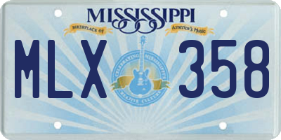 MS license plate MLX358