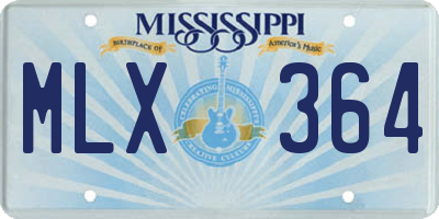 MS license plate MLX364