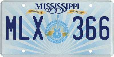 MS license plate MLX366