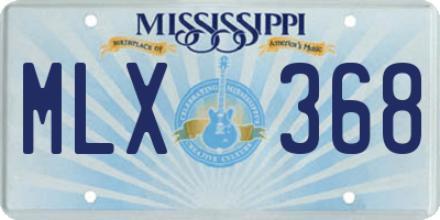 MS license plate MLX368